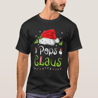 Funny Pops Claus Christmas Pyjamas Santa Hat Famil T-Shirt