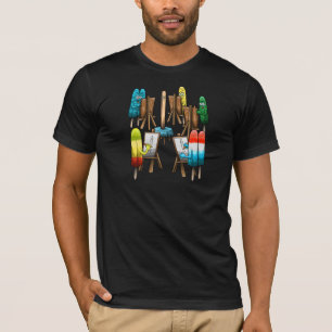 Funny Popsicle Act Drawing Class Artist Class T-Shirt