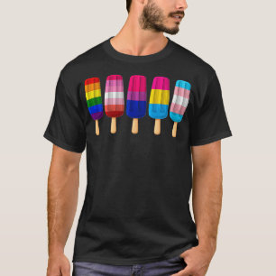 Funny Popsicles Ice Creams Rainbow Flag LGBT Summe T-Shirt