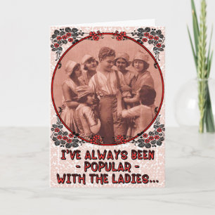 Funny "Popular" Vintage Retro Valentine's Day Holiday Card