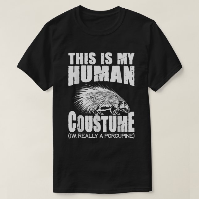 Funny Porcupine Lover Great Sharp Hugger Hedgehog  T-Shirt (Design Front)
