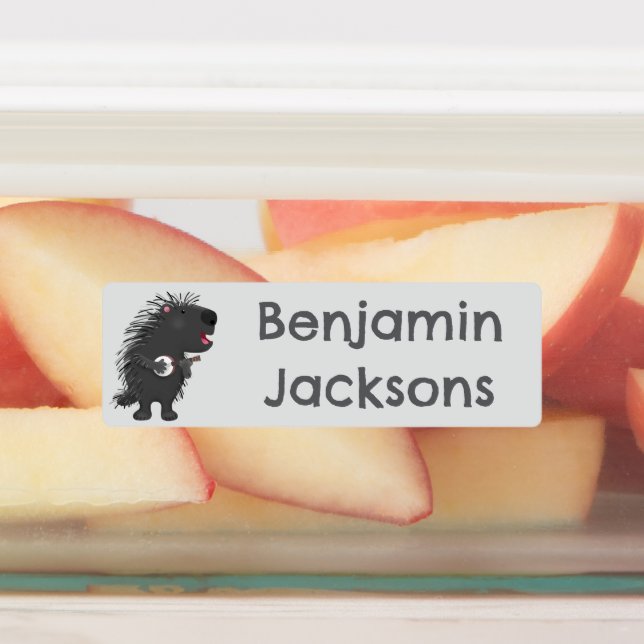 Funny porcupine playing banjo cartoon personalised (Affixed)