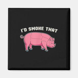 Funny Pork Id Smoke That Bbq Chef Grilling Meat Ba Magnet
