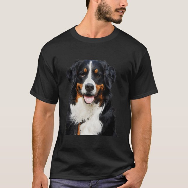 Funny Portrait Of Bernese Mountain Dog For Christm T-Shirt (Front)