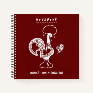 Funny Portuguese Rooster Modern Silhouette Notebook