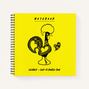 Funny Portuguese Rooster Modern Silhouette Notebook