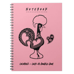 Funny Portuguese Rooster Modern Silhouette Notebook