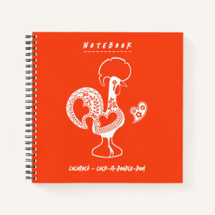 Funny Portuguese Rooster Modern Silhouette Notebook