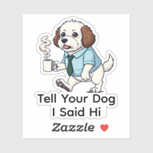Funny Portuguese Water Dog Business Suit Coffee