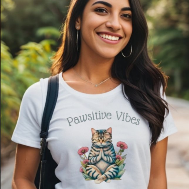 Funny Positive Vibes Cat Lover  T-Shirt (Creator Uploaded)