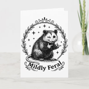 Funny Possum Mildly Feral Introvert Humour Woodlan Card