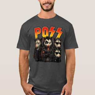 Funny Possum Opossum Rock Design for Music Lovers T-Shirt