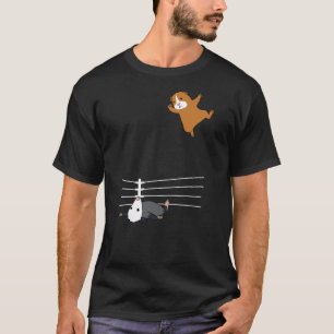 Funny Possum Wrestling Opossum and Guinea Pig T-Shirt