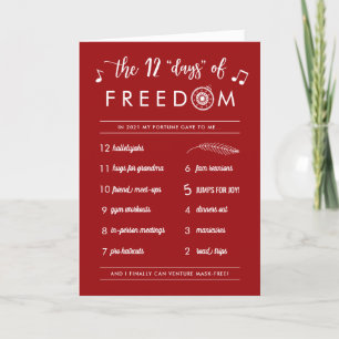 Funny Post Covid 12 Days of Freedom Christmas Holiday Card