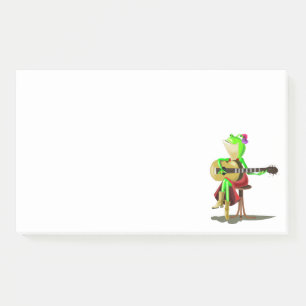 Funny Post-it® Notes with Frog Playing Guitar