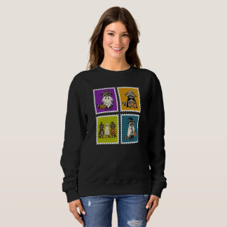funny postage stamp Halloween racoon  Sweatshirt