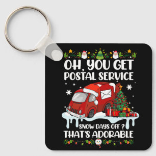 Funny Postal Worker Christmas Joke Mailman You Get Key Ring