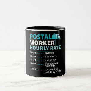 Funny Postal Worker Hourly Rate Mug
