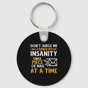 Funny Postal Worker Mail Carrier Courier Quote Key Ring