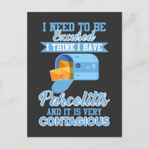 Funny Postal Worker Mailman Mail Carrier Parcel Postcard