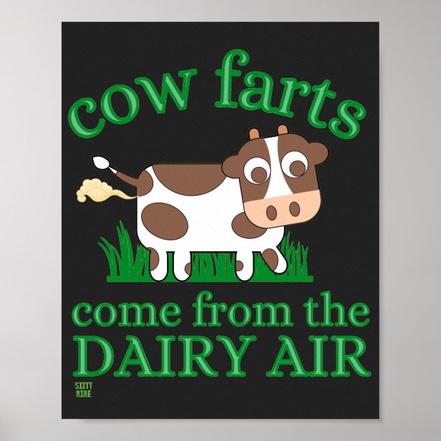 funny poster  "COW FARTS..." (Front)