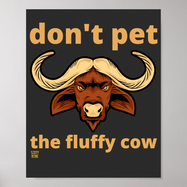 funny poster  "FLUFFY COW" (Front)