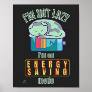 funny poster  "LAZY CAT"