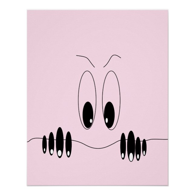 Funny Poster Playful Curiosity Eyes - Custom Text (Front)