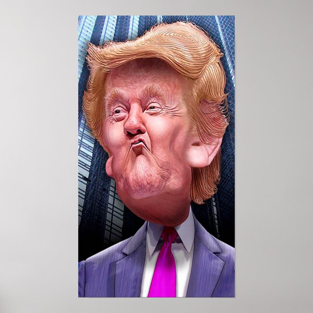 Funny poster with caricature of Donald Trump (Front)