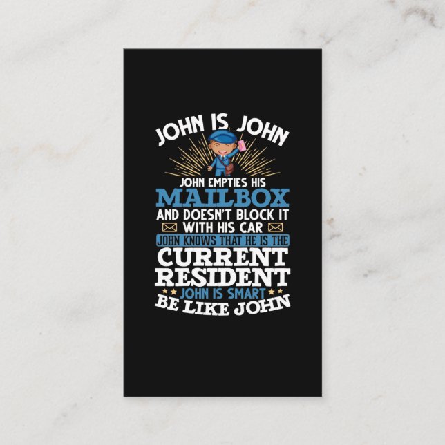 Funny Postman Mailman Postal Worker Business Card (Front)