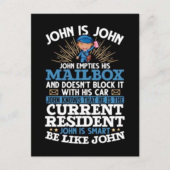 Funny Postman Mailman Postal Worker Postcard (Front)