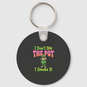 Funny Pot Smoking Dog Stoner Key Ring