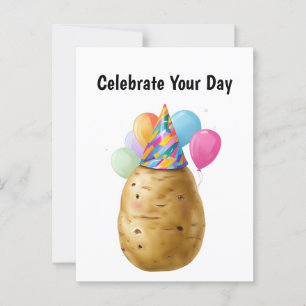 Funny Potato Birthday Gift potato Postcard