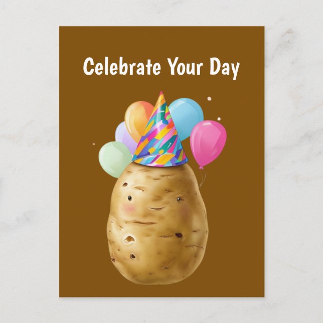 Funny Potato Birthday Gift potato Postcard (Front)