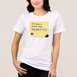 Funny Potato Chip Dog Sticky Note Meme Tri-Blend Shirt