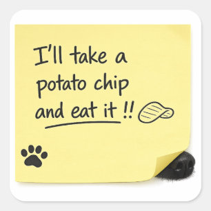 Funny Potato Chip Dog Sticky Note Sticker