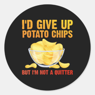 Funny Potato Chips Art For Men Women Kids Bag Of C Classic Round Sticker
