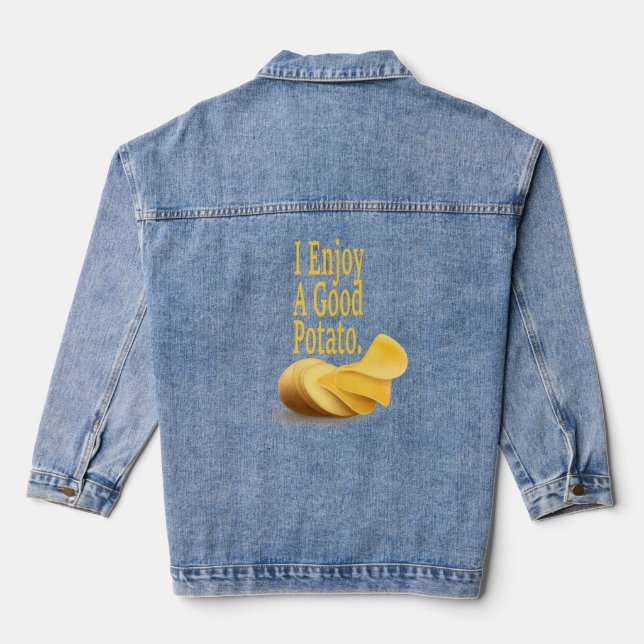 Funny Potato Food Lover Denim Jacket (Back)