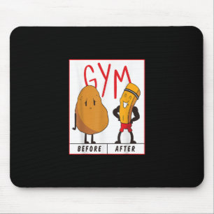 Funny Potato Gym Before After Workout Gift Fitness Mouse Pad