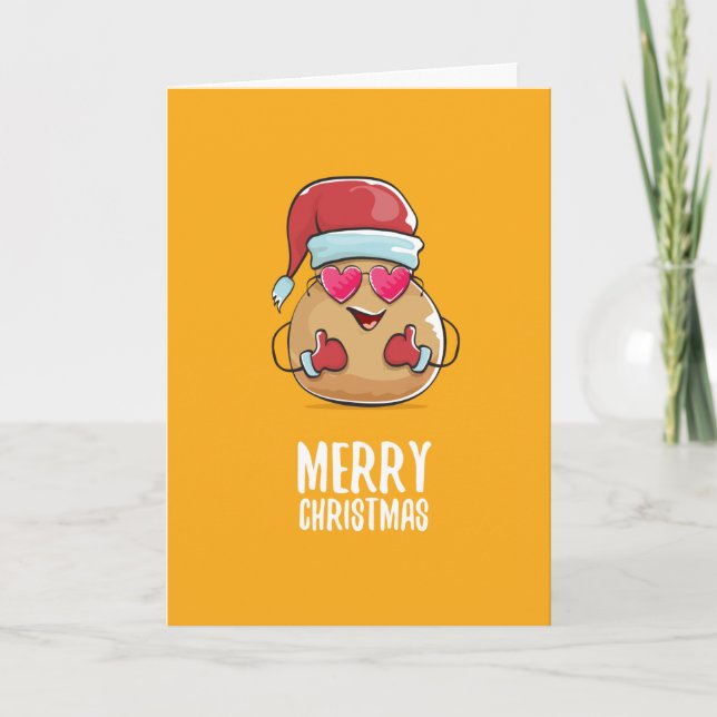 Funny Potato Merry Christmas Card (Front)