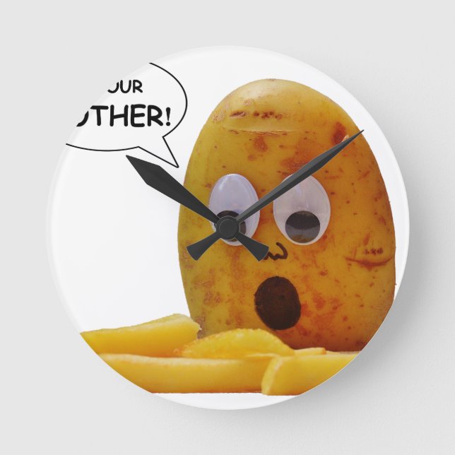 Funny Potato Round Clock (Front)