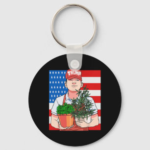 Funny Pothead Stoner Vote For President Trump Key Ring