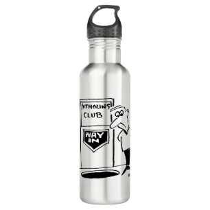 Funny Potholing Club Entrance in the Floor Cartoon 710 Ml Water Bottle