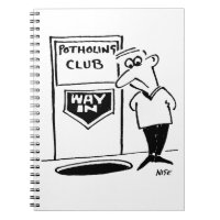 Funny Potholing Club Entrance in the Floor Cartoon