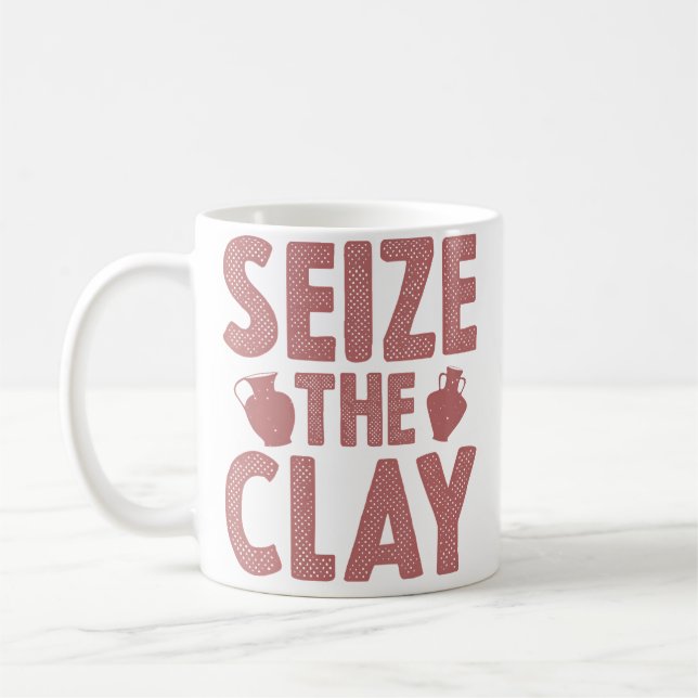 Funny Pottery Gift For Men Women Cool Ceramic Clay Coffee Mug (Left)