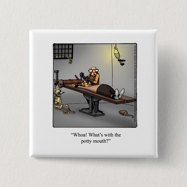 Funny "Potty Mouth" Button (Front)