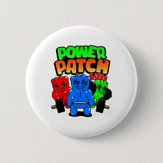Funny Power Patch Lifts Weightlifting Bodybuilding 6 Cm Round Badge (Front)