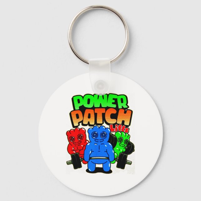 Funny Power Patch Lifts Weightlifting Bodybuilding Key Ring (Front)