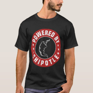 Funny Powered By Chipotle Design Chili Pepper  T-Shirt
