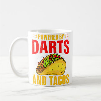 Funny Powered By Darts And Tacos Target Shooting C Coffee Mug